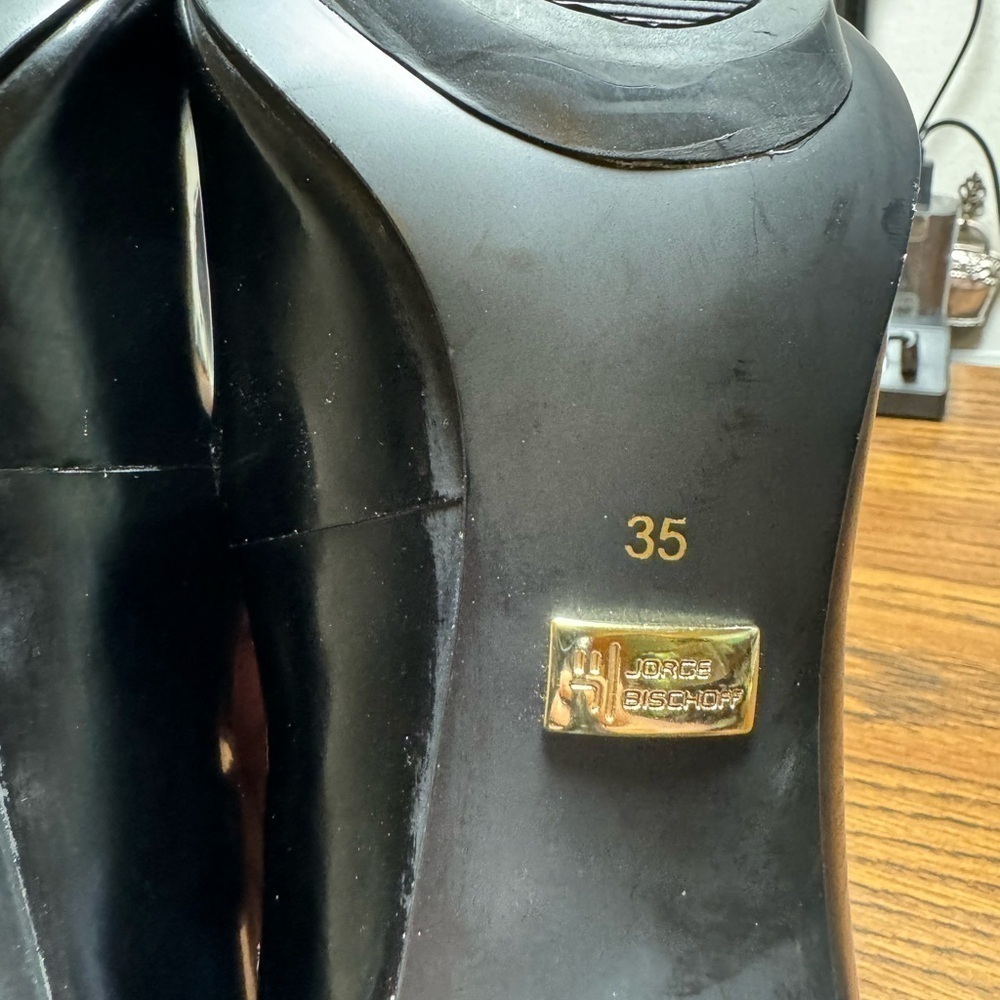 EUC Jorge Bischoff Black Patent Leather Stilletto Heels US size 6 - Picture 8 of 11